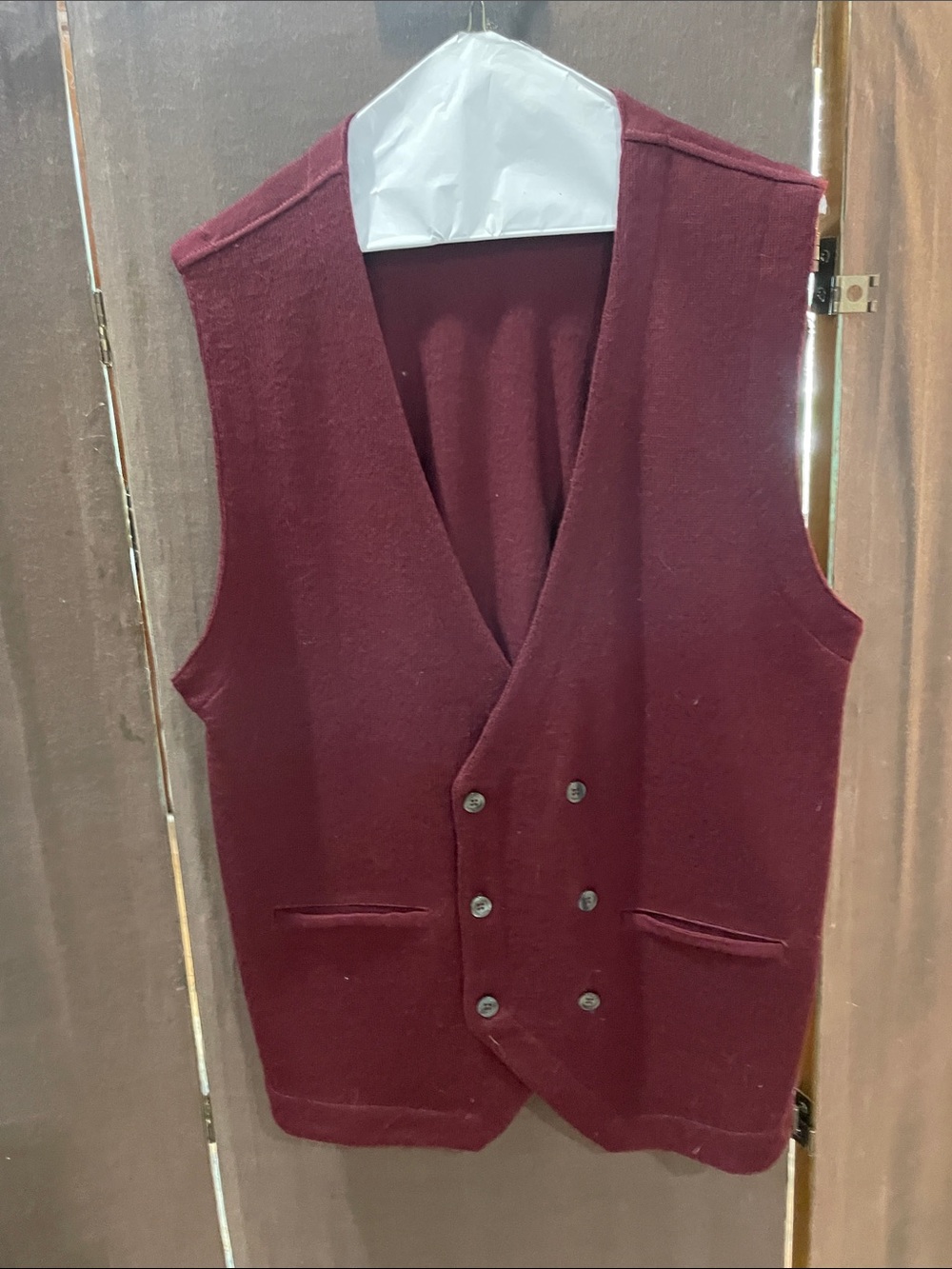 Paul Fredrick Double-Breasted Wine Vest